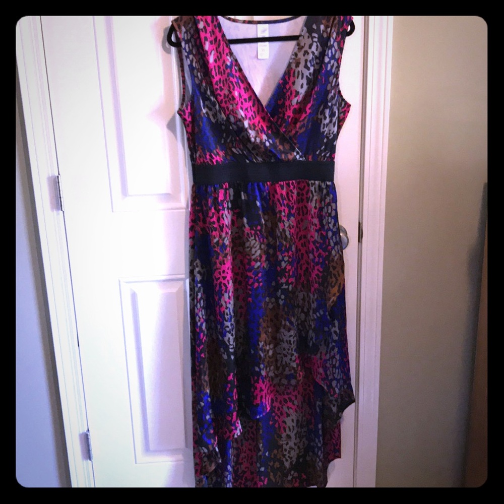 Animal print hi-low dress